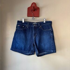 Vintage Tommy Hilfiger 100% Cotton Dark Blue Denim Boyfriend Shorts 6